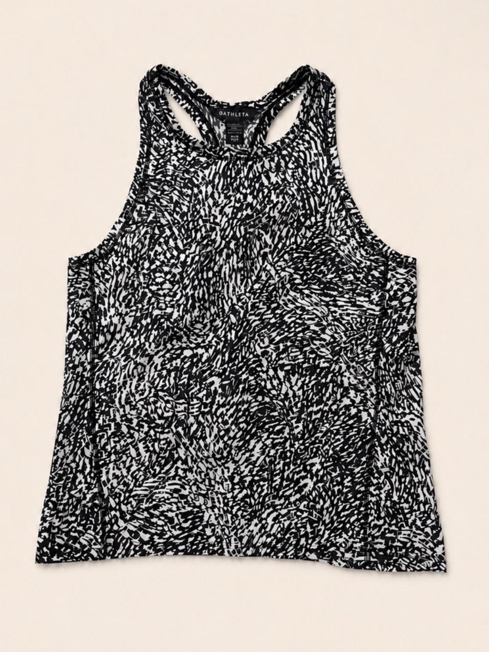 Athleta Ultimate Train Printed Tank Black White XS